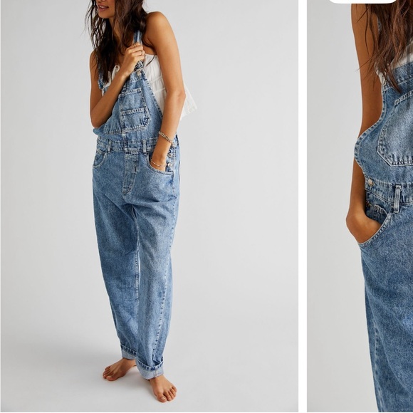 We The Free ziggy Light Blue Denim Overalls - Picture 4 of 5